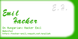 emil hacker business card